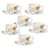 Confezione 6 Tazze Con Piattino Iris Audrey