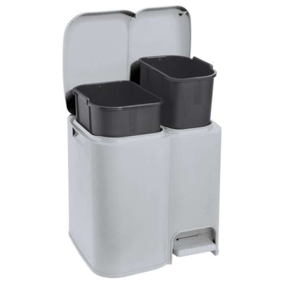 Pattumiera Patty 2 Per Differenziata Grigio - 32,4X37,9X41 Cm