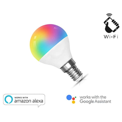 Lampada Led Smart Ee-45We14G Rgb + Bianco Caldo E14 G45 Dimmerabile Wifi - Alexa E Google Home