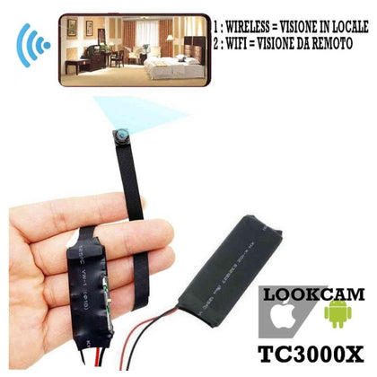 Telecamera Sorveglianza Micro Spy Cam Tc3000X Wifi