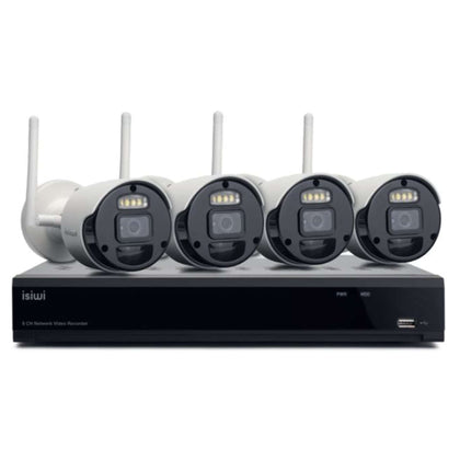 Kit Sistema Di Sorveglianza Nvr 8 Canali + 4 Telecamere Ip 1080P - Wireless Connect Air4 (Isw-K1N8Bf2Mp-4 Gen1)