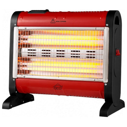 Stufa Elettrica Al Quarzo Sa9424 1600W - Nero/Rosso