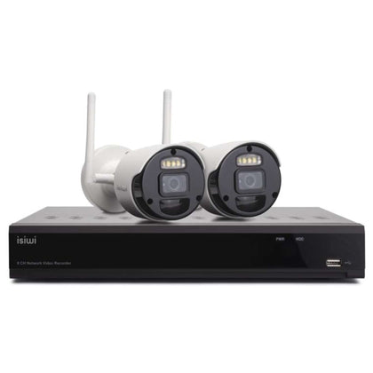 Kit Sistema Di Sorveglianza Nvr 8 Canali + 2 Telecamere (Isw-K1N8Bf2Mp-2 Gen1) Wireless Pir