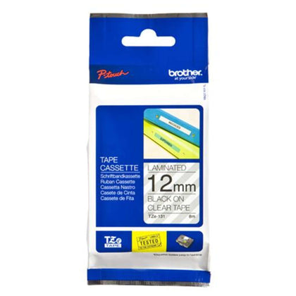Nastro Nero Su Trasparente Tze-131 Tz-131 12X8