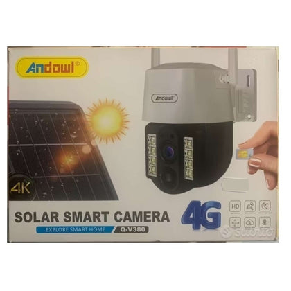 Telecamera Sorveglianza Solar Smart Camera 4G Pannello Solare (Q-V380)