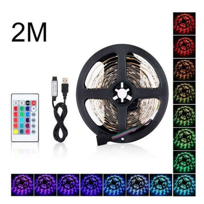 Striscia Led Strip Adesiva Luce Rgb Ingresso Usb 2M Flessibile Tagliabile (Ab-Z811)