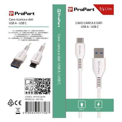 Cavo Usb Tipo-A - Usb Tipo-C Pp15Tc587W (Eac150) 1.5Mt Bianco