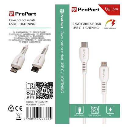 Cavo Lightning - Usb Tipo-C Pp15Cl624W (Ecl150) 1.5Mt Bianco