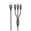 Cavo Di Ricarica Muliplo Usb 3 In 1 Micro - Type C - Lightning - Nero Usb 2.0 (Le-061)