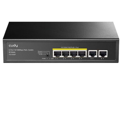 Switch Rete 6 Porte 10/100 2 Poe 32W (Fs1006P)