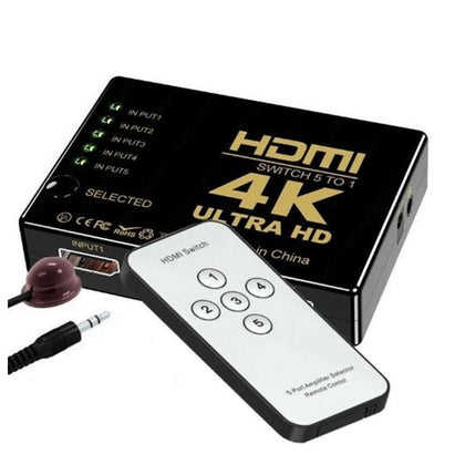 Commutatore Switch Hdmi 1.4B 5 Porte Ultra Hd 4K (Uh-501)