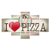 Set 5 Quadri I Love Pizza 48X85 Cm