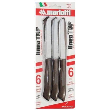 Set 6 Coltelli Tavola 13Tp Marrone Marietti