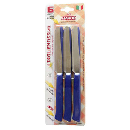 Set 6 Coltelli Tavola 24Tf Blu Marob