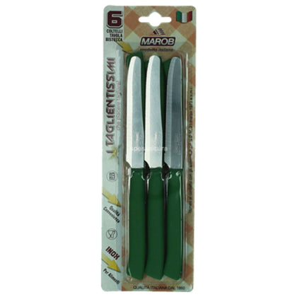 Set 6 Coltelli Tavola 24Tf Verde Marob