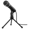 21671 Starzz Microfono con Spinotto da 3,5mm Placcato in Oro e Base a Treppiede Nero