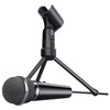 21671 Starzz Microfono con Spinotto da 3,5mm Placcato in Oro e Base a Treppiede Nero