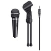21671 Starzz Microfono con Spinotto da 3,5mm Placcato in Oro e Base a Treppiede Nero