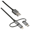 Trust 22693 cavo USB USB 2.0 1 m USB A Micro-USB B Nero, Argento