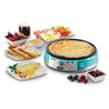 Ariete 202 Crepes Maker Party Time - Piastra per Crepes antiaderente - 2 spatole in legno - ricettario - 1000 W - Celeste