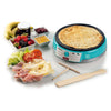 Ariete 202 Crepes Maker Party Time - Piastra per Crepes antiaderente - 2 spatole in legno - ricettario - 1000 W - Celeste