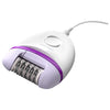 Philips Satinelle Essential Epilatore compatto con cavo bianco e lilla BRE225/00