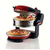 Ariete 927 Pizzeria , Forno pizza doppio, 2300 W, 2 pietre refrattarie, 2 pizze in 4 minuti, 2 termostati, Diametro 32 cm, 5 livelli di cottura, 2 pale in acciaio inox, Rosso