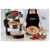 Ariete 927 Pizzeria , Forno pizza doppio, 2300 W, 2 pietre refrattarie, 2 pizze in 4 minuti, 2 termostati, Diametro 32 cm, 5 livelli di cottura, 2 pale in acciaio inox, Rosso