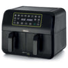 Ariete 4623 Airy Fryer Dual, Friggitrice ad aria con doppio cestello, 1700 W, Capacità 8L, 3 Funzioni di cottura, Pannello digitale LED Touch, 8 programmi preimpostati, Timer, 2 cestelli, Nero