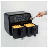 Ariete 4623 Airy Fryer Dual, Friggitrice ad aria con doppio cestello, 1700 W, Capacità 8L, 3 Funzioni di cottura, Pannello digitale LED Touch, 8 programmi preimpostati, Timer, 2 cestelli, Nero