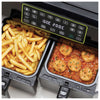 Ariete 4623 Airy Fryer Dual, Friggitrice ad aria con doppio cestello, 1700 W, Capacità 8L, 3 Funzioni di cottura, Pannello digitale LED Touch, 8 programmi preimpostati, Timer, 2 cestelli, Nero