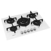 GOA 7523/WH - Piano cottura in vetro con 5 fuochi a gas da incasso