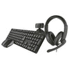 Kit Tastiera + Mouse + Webcam + Cuffie - Qoby 4-In-1 Home Office Set (24041)