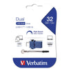 Verbatim Dual - Memoria USB 3.0 da 32 GB - USB-C / USB-A - Blu