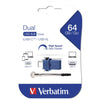 Verbatim Dual - Memoria USB 3.0 da 64 GB - USB-C / USB-A - Blu