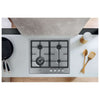 Piano Cottura 4 Fuochi a Gas da Incasso Larghezza 60 cm Griglie in Ghisa Inox - GMR 6422/IXL