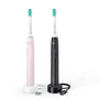 Philips Sonicare serie 3100 Spazzolini Elettrici Sonici, confezione da 1 Spazzolino Rosa e 1 Spazzolino Nero HX3675/15