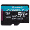 Kingston Technology Canvas Go! Plus Scheda microSDXC Canvas Go Plus 170R A2 U3 V30 da 256GB + adattatore