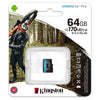 Kingston Technology Canvas Go! Plus Scheda microSDXC Canvas Go Plus 170R A2 U3 V30 da 64GB confezione singola senza adattatore