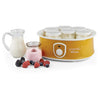 Ariete 617 Yogurella - Yogurtiera Elettrica - 7 vasetti in vetro - 1,3kg di yogurt fatto in casa - 20 Watt - Bianco e Giallo