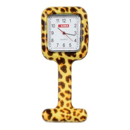 Orologio per Infermieri - Quadrato - Fantasia Leopardo - 1 Pz.