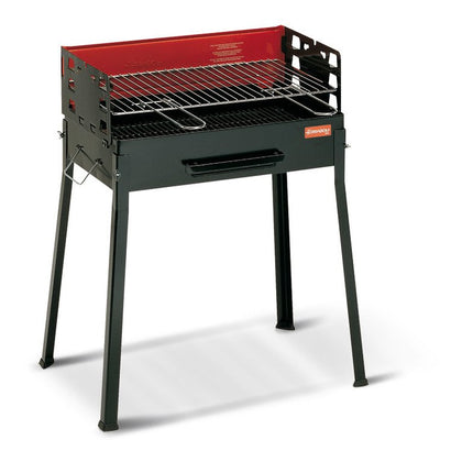 Famiglia - Barbecue a carbonella - 50x30xh68 cm - nero/rosso