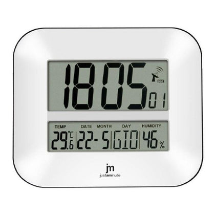 JD9902 - orologio da parete - meteo / temperatura / umidità / data / funzione sveglia e snooze - bianco