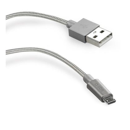 TECABLEMICROBS cavo USB 1 m USB 2.0 USB A Micro-USB A Argento