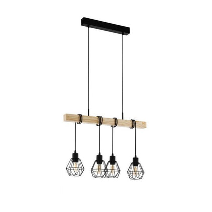 Lampada a Sospensione Lampadario da Soffitto in Legno E27 Vintage - Townshend 5