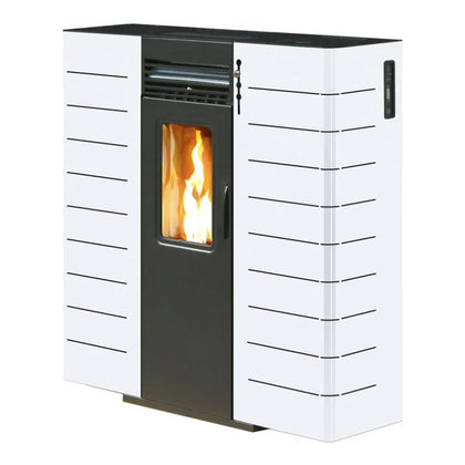 Stufa Pellet King Slim 10  - Kw10 225 M3 - Serbatoio 10 Kg - Bianca