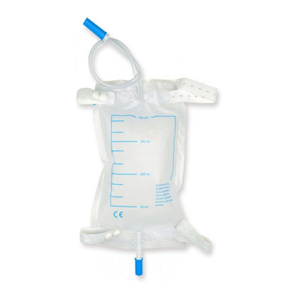 Sacca Urine da Gamba 750 Cc - Tubo 10 cm con Kit Bottoni - Conf. 30 Pz.