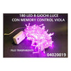 Luci albero di natale catena luminosa 180 Led /10,5 metri / 8 funzioni / luci viola / filo trasparente