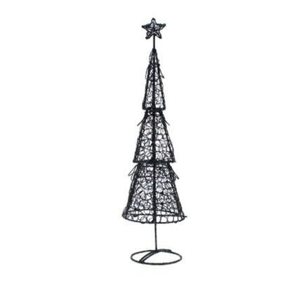 Alberello di natale decorato altezza 60 cm - colore nero/argento