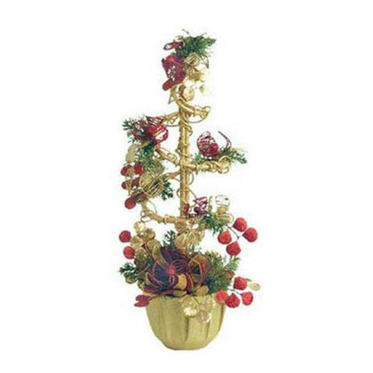 Alberello di natale decorato altezza 50 cm - colore oro/rosso